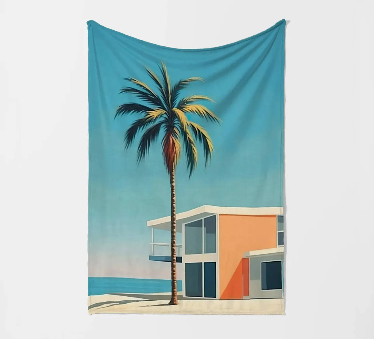 Coconut Trees In The Beach coperta in pile da robertmotoiart
