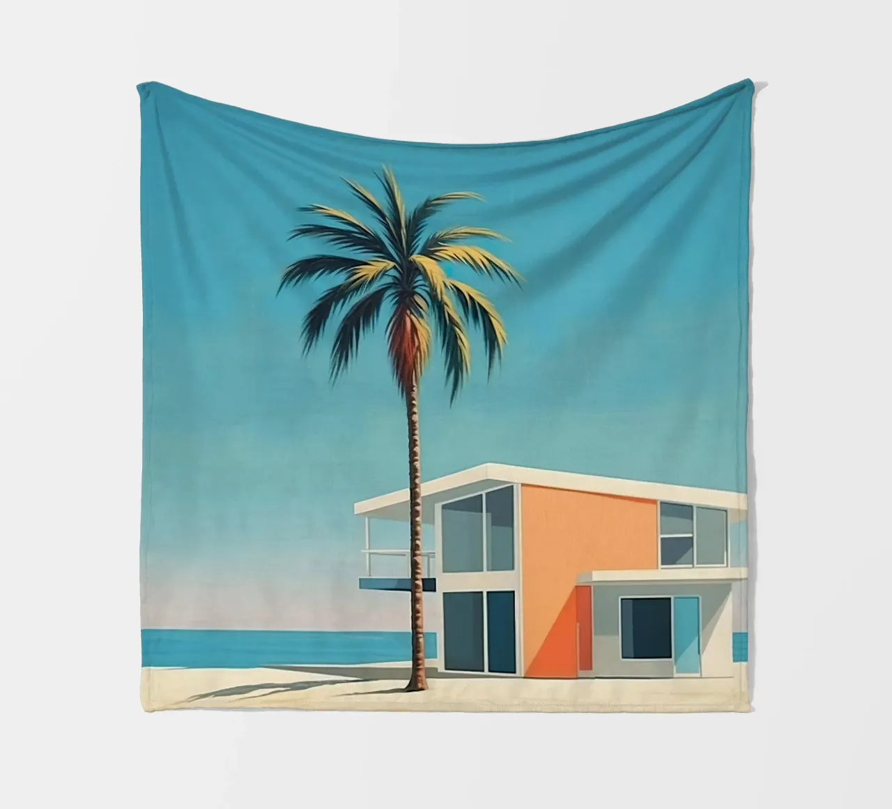 Coconut Trees In The Beach coperta in pile da robertmotoiart