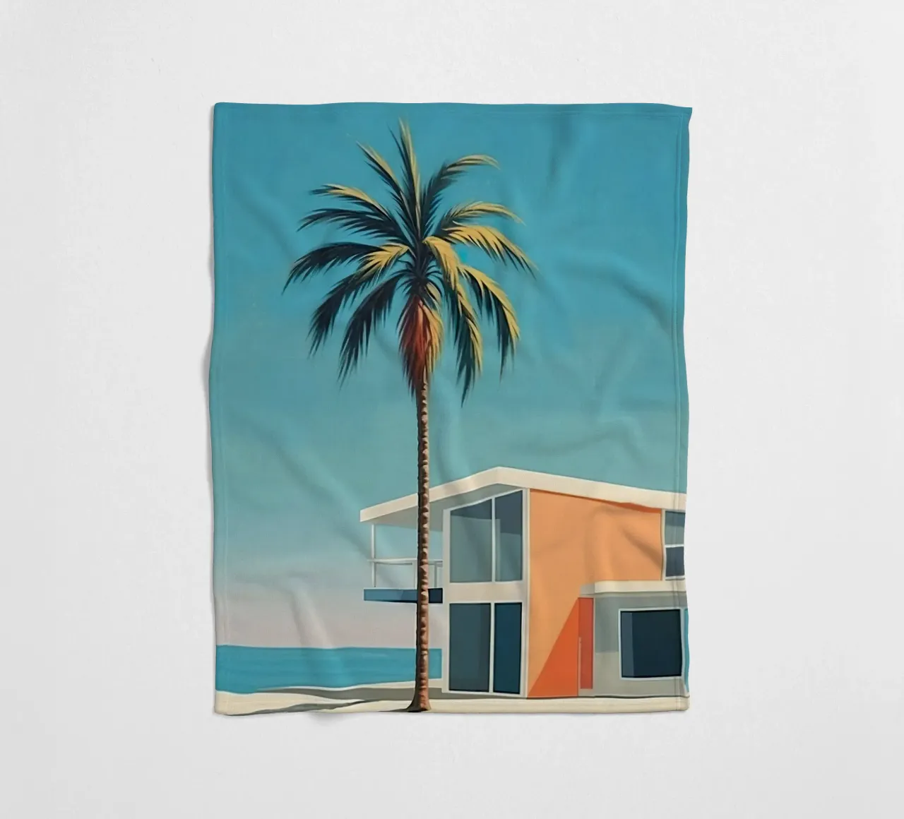 Coconut Trees In The Beach coperta in pile da robertmotoiart
