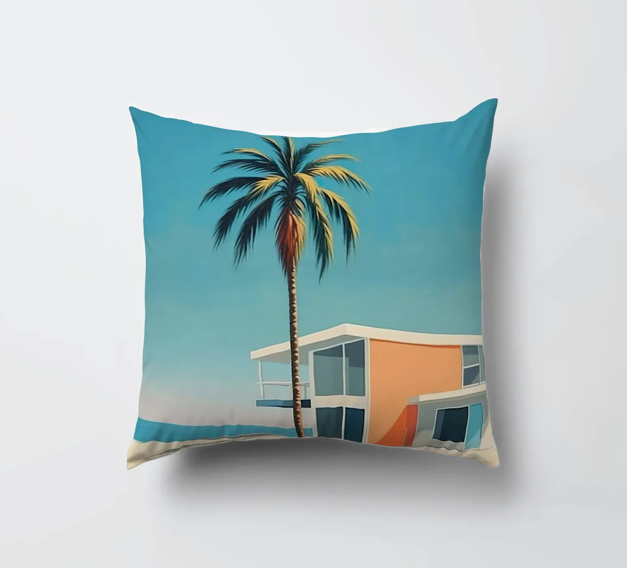 Coconut Trees In The Beach cuscino da robertmotoiart