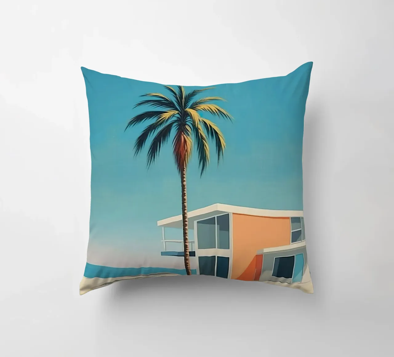 Coconut Trees In The Beach cuscino da robertmotoiart