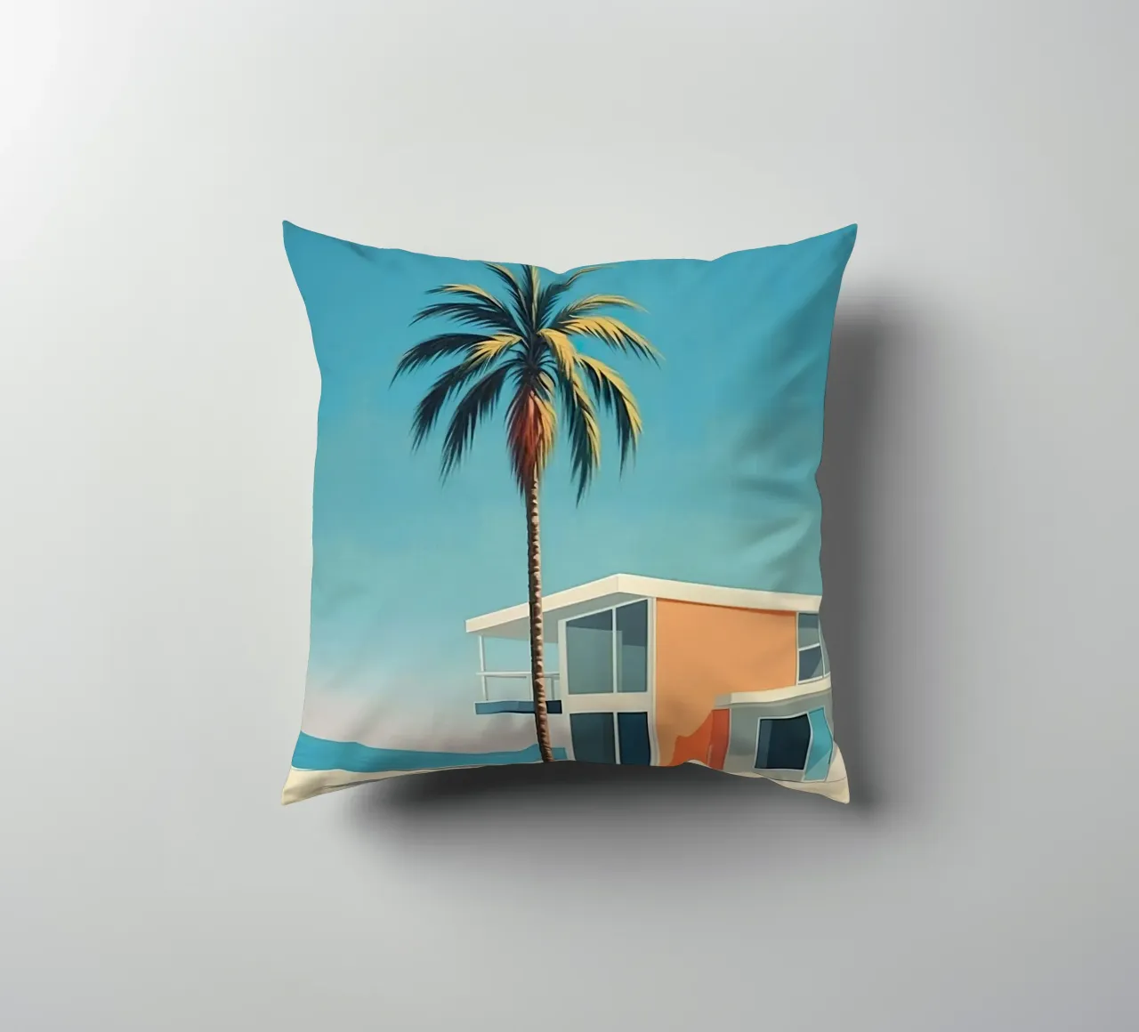 Coconut Trees In The Beach cuscino da robertmotoiart