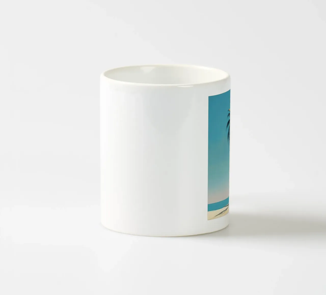 Coconut Trees In The Beach tazza in ceramica da robertmotoiart