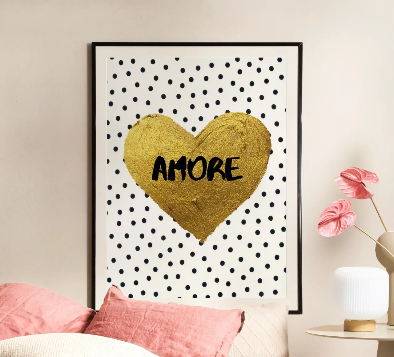 Amore poster con telaio in alluminio da PinkCandyWalls