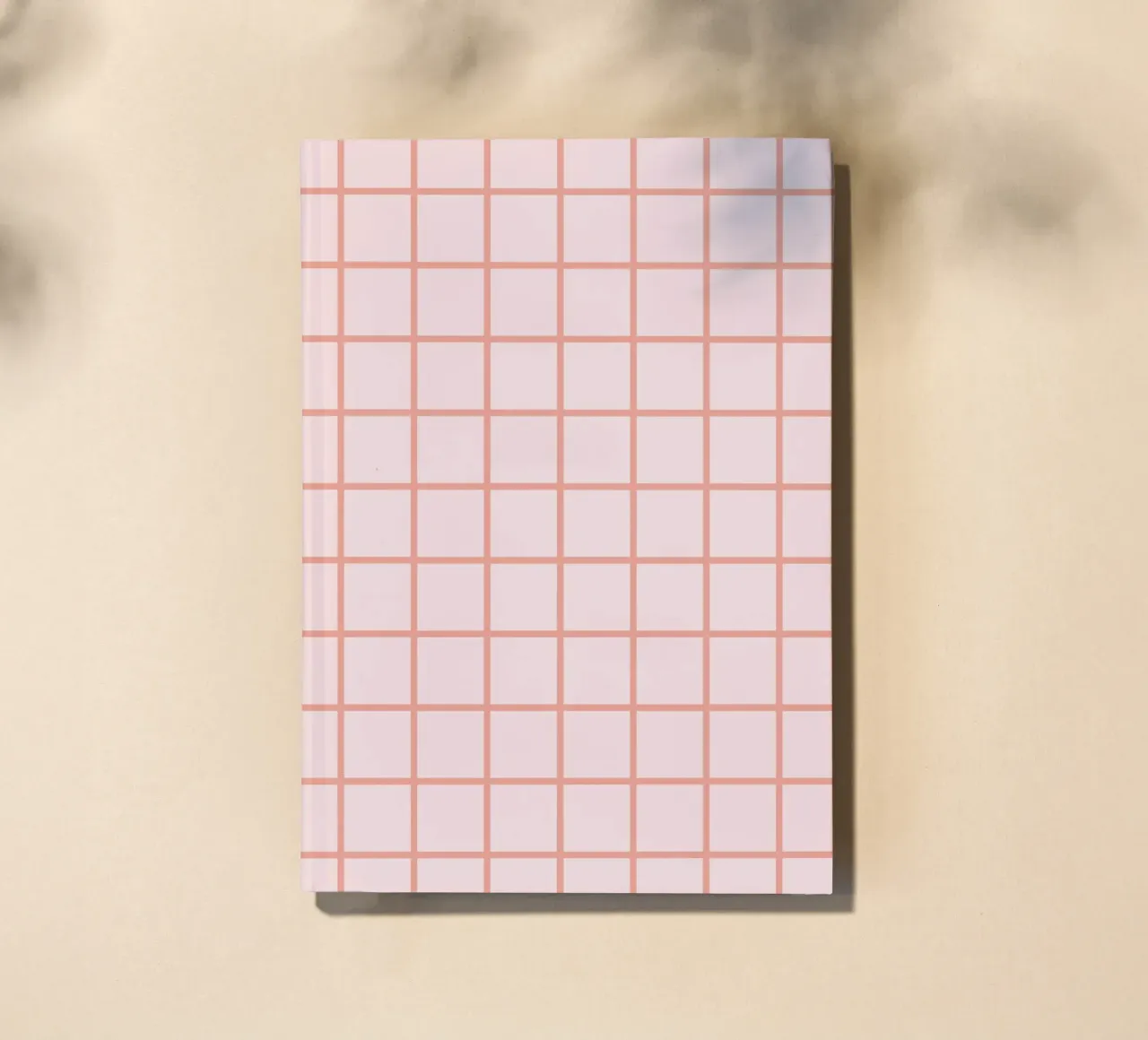 Peach Grid Pattern notebook by Paigaam Studio