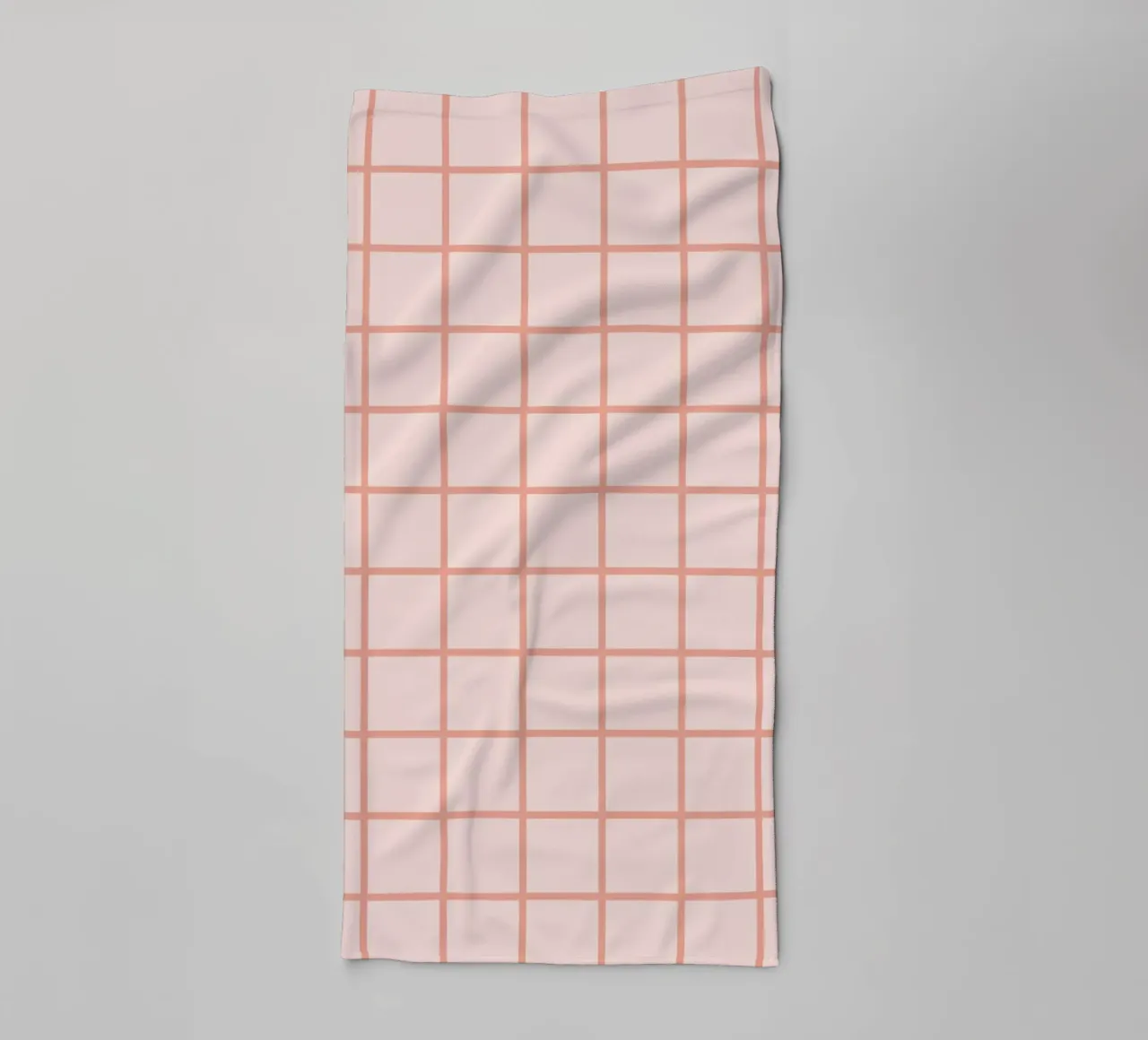 Peach Grid Pattern towel by Paigaam Studio