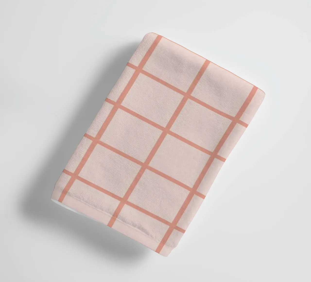 Peach Grid Pattern towel by Paigaam Studio