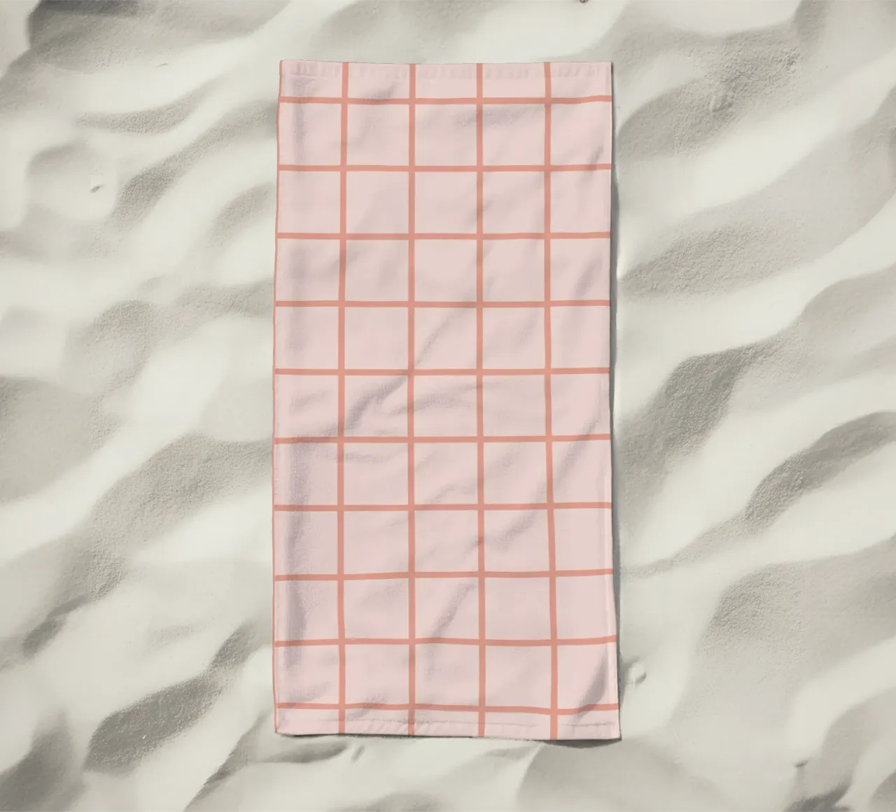 Peach Grid Pattern telo mare da Paigaam Studio