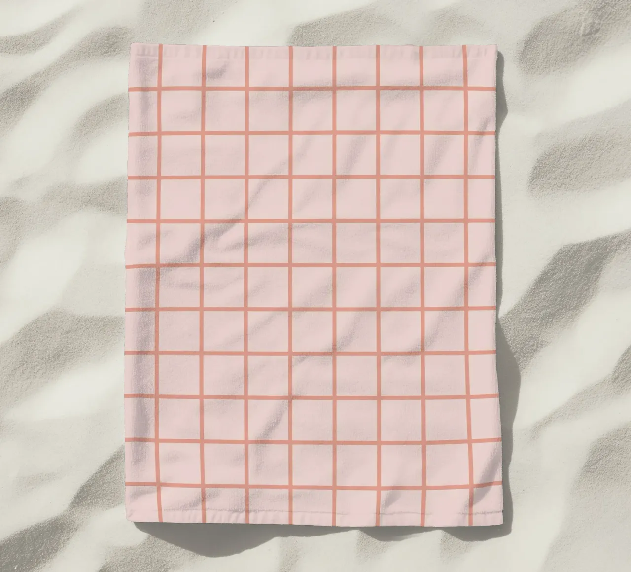 Peach Grid Pattern telo mare da Paigaam Studio