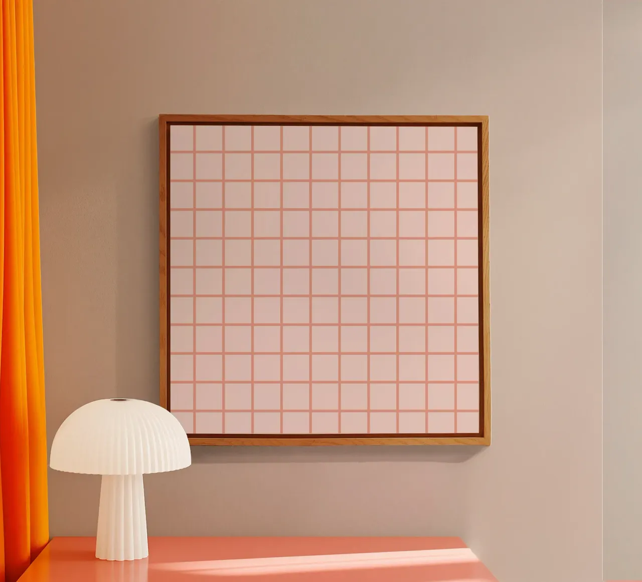 Peach Grid Pattern plexiglass da Paigaam Studio