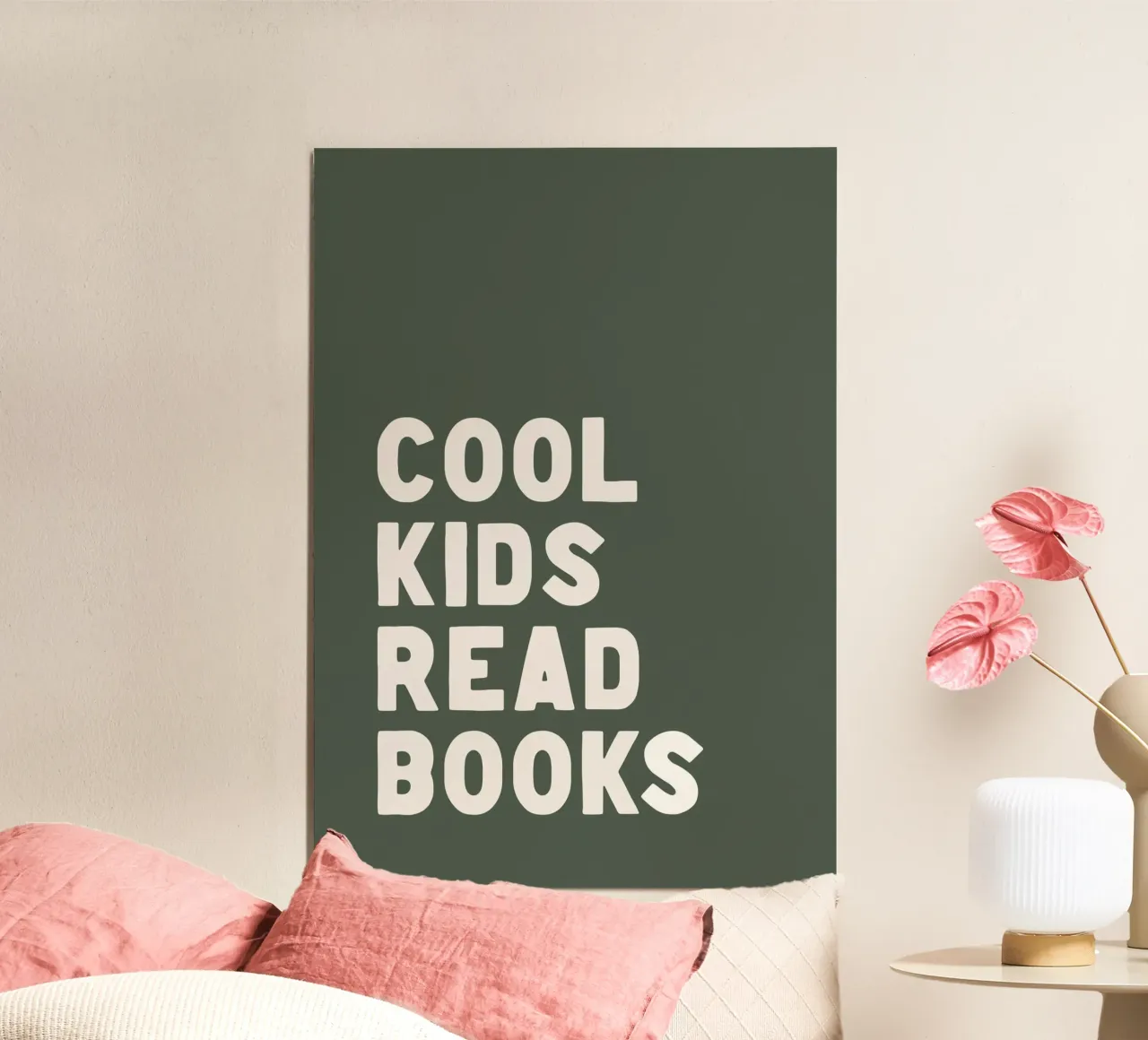 Stampa per la cameretta, libri letti dai bambini, poster verde per la stanza dei giochi poster da Little Lola