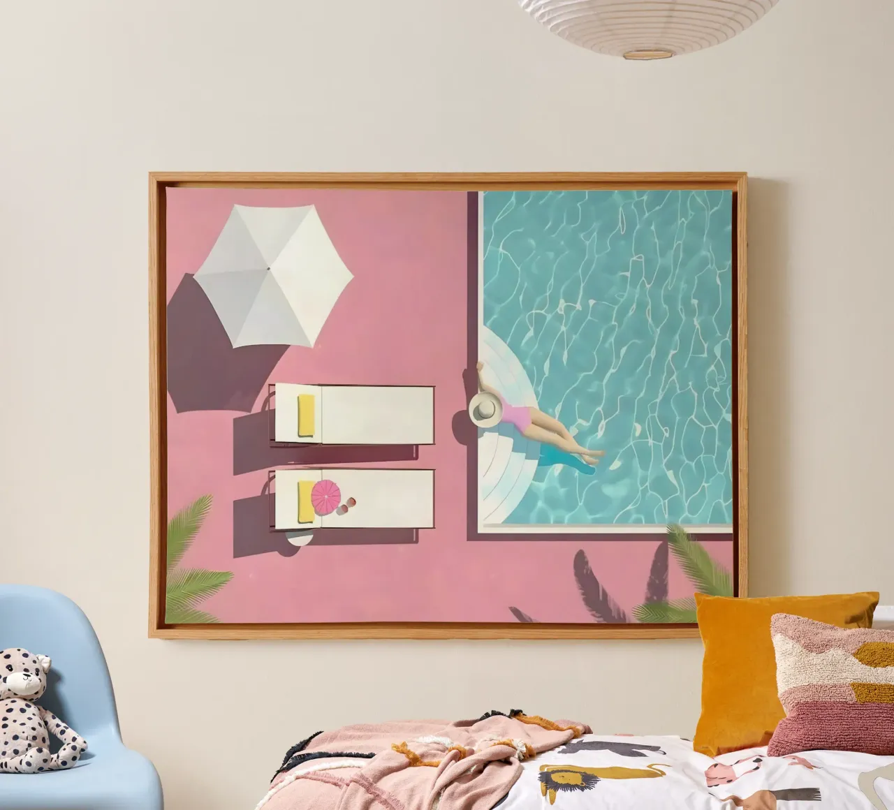 Enjoy At The Hotel canvas met Baklijst van robertmotoiart