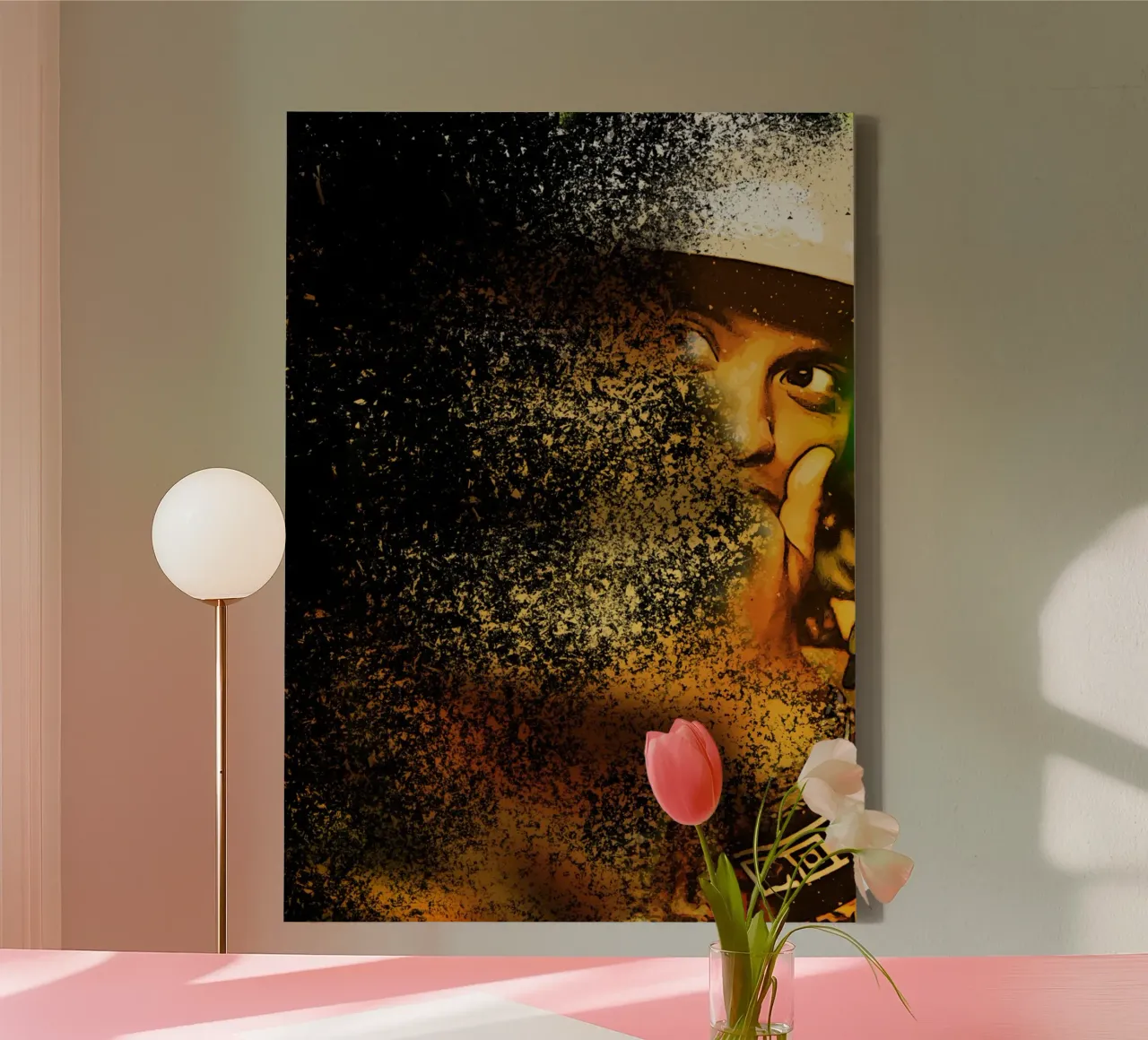 1001 bruine borsten canvas met Baklijst van aank1001