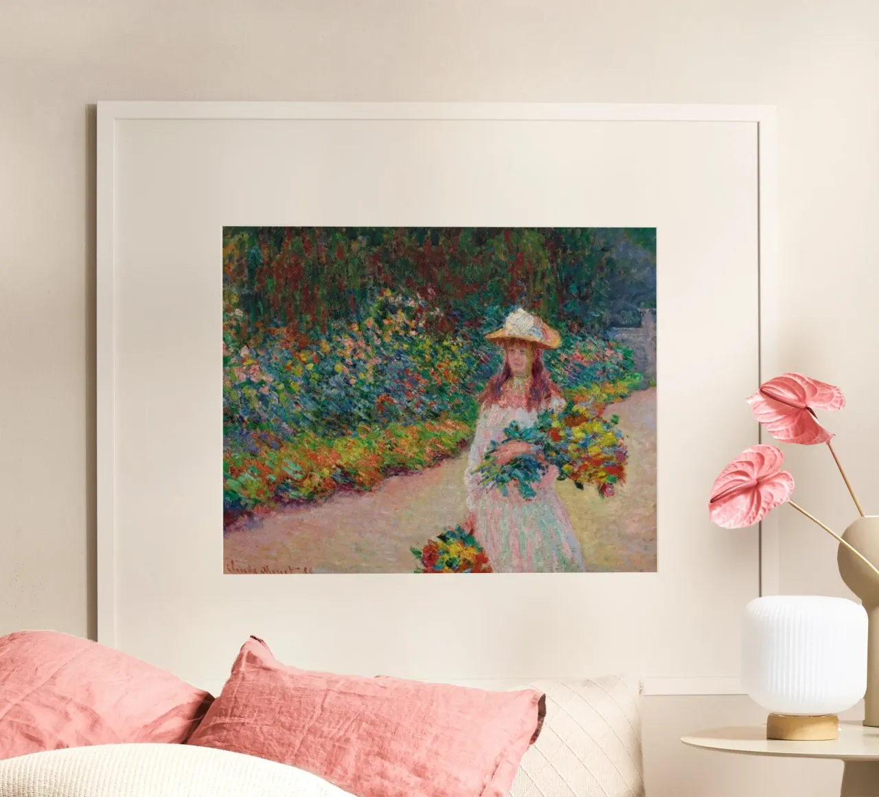 bella donna che porta i fiori poster da belong shop