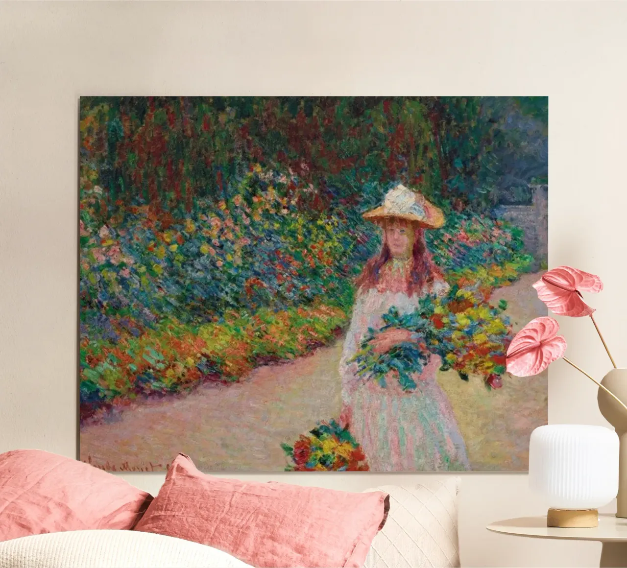 bella donna che porta i fiori poster da belong shop