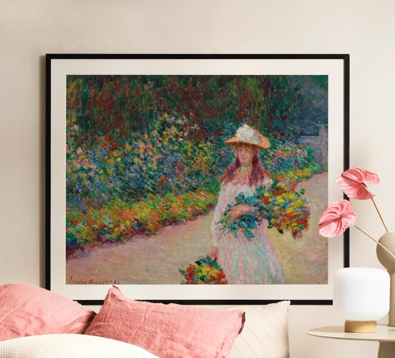 bella donna che porta i fiori poster da belong shop