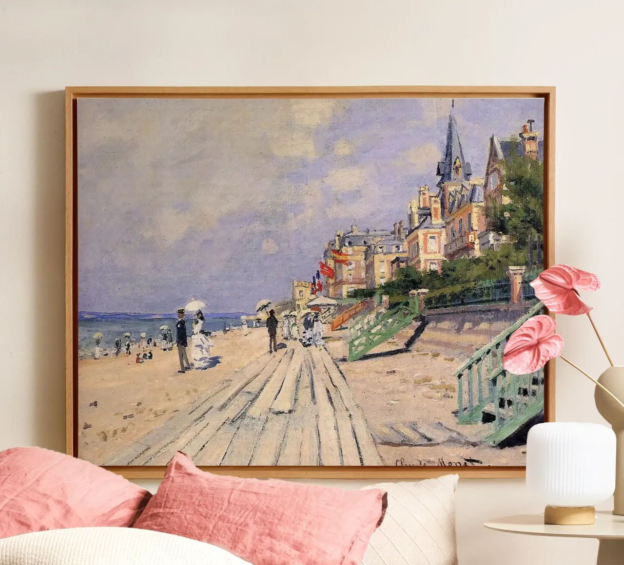 stedelijke gebieden dichtbij de kustlijn canvas met Baklijst van belong shop