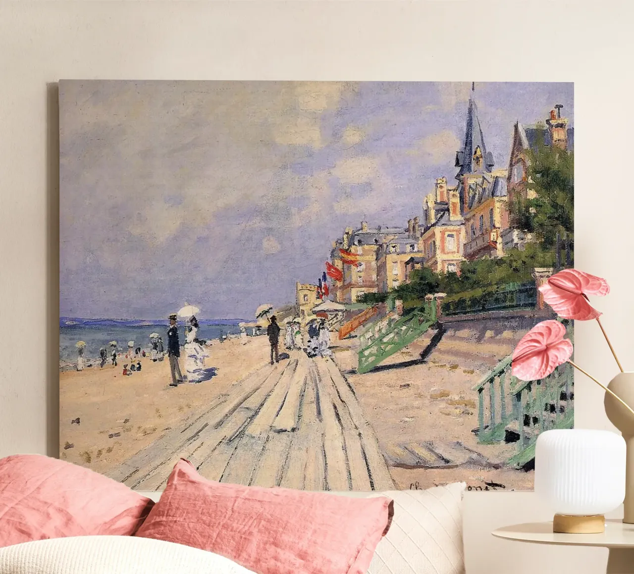 stedelijke gebieden dichtbij de kustlijn canvas met Baklijst van belong shop