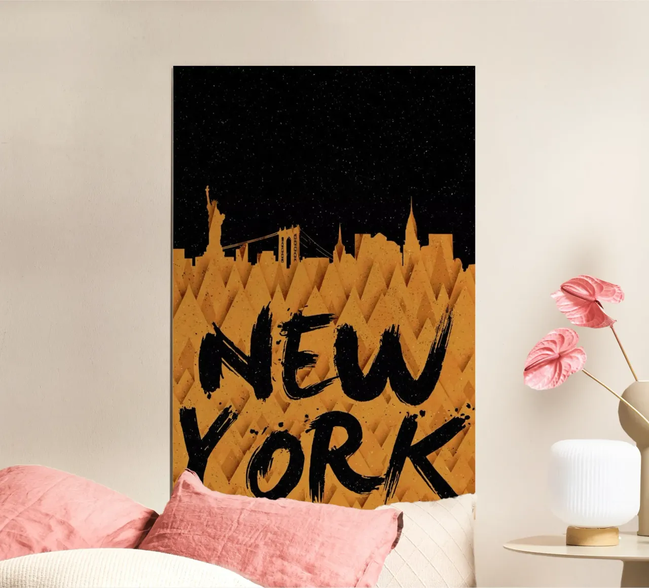 New York poster con telaio in legno da Danny Ivan