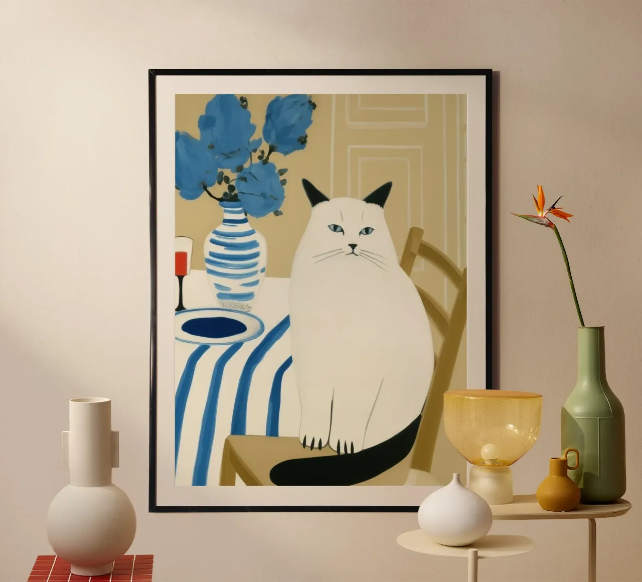 Gatto solo a casa | Romanticismo da bistrot francese poster da Autofocus