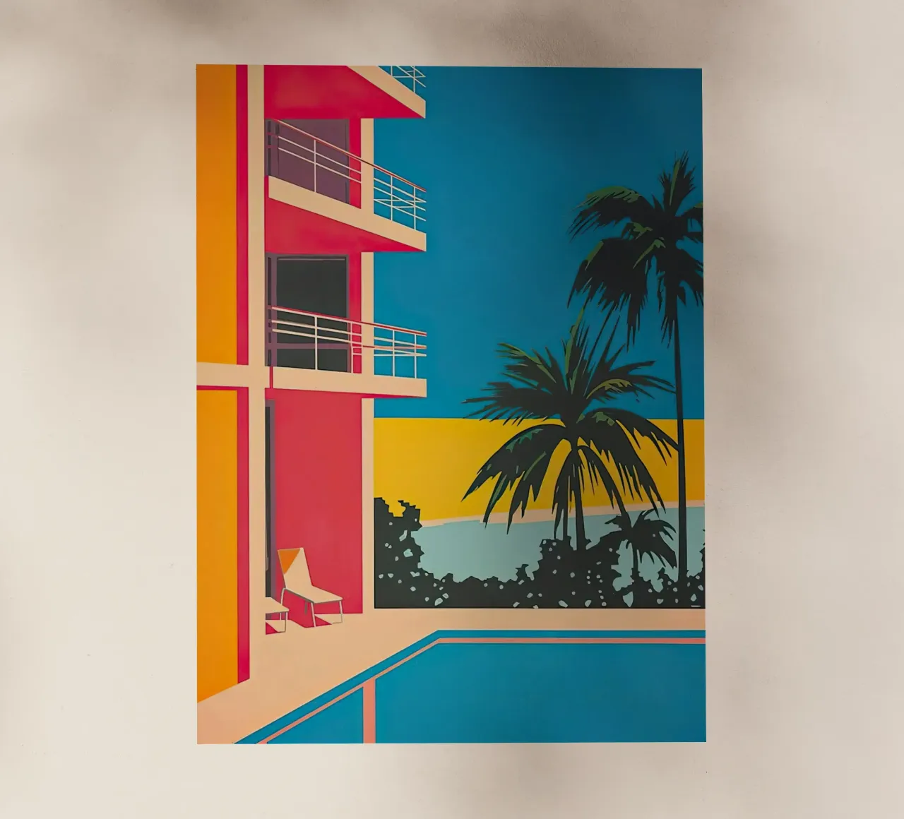 Palm Trees In The Swimming Pool pellicola backlit da Leonard Barreiro