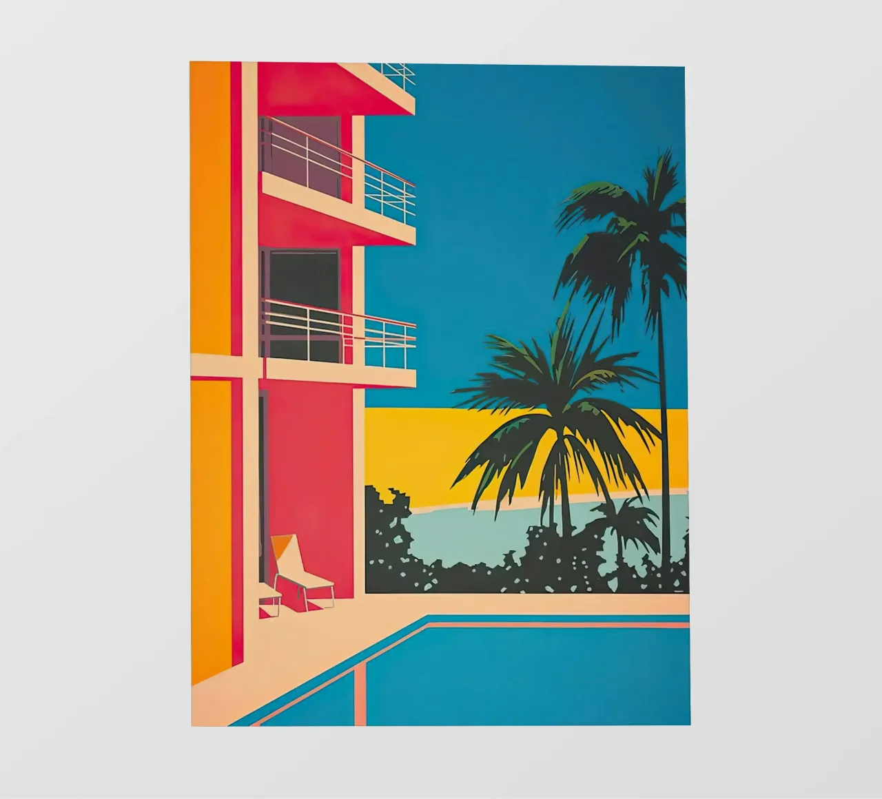 Palm Trees In The Swimming Pool pellicola backlit da Leonard Barreiro