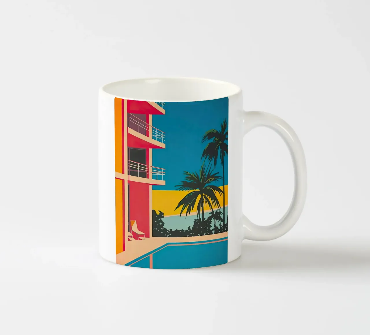 Palm Trees In The Swimming Pool tazza in ceramica da Leonard Barreiro