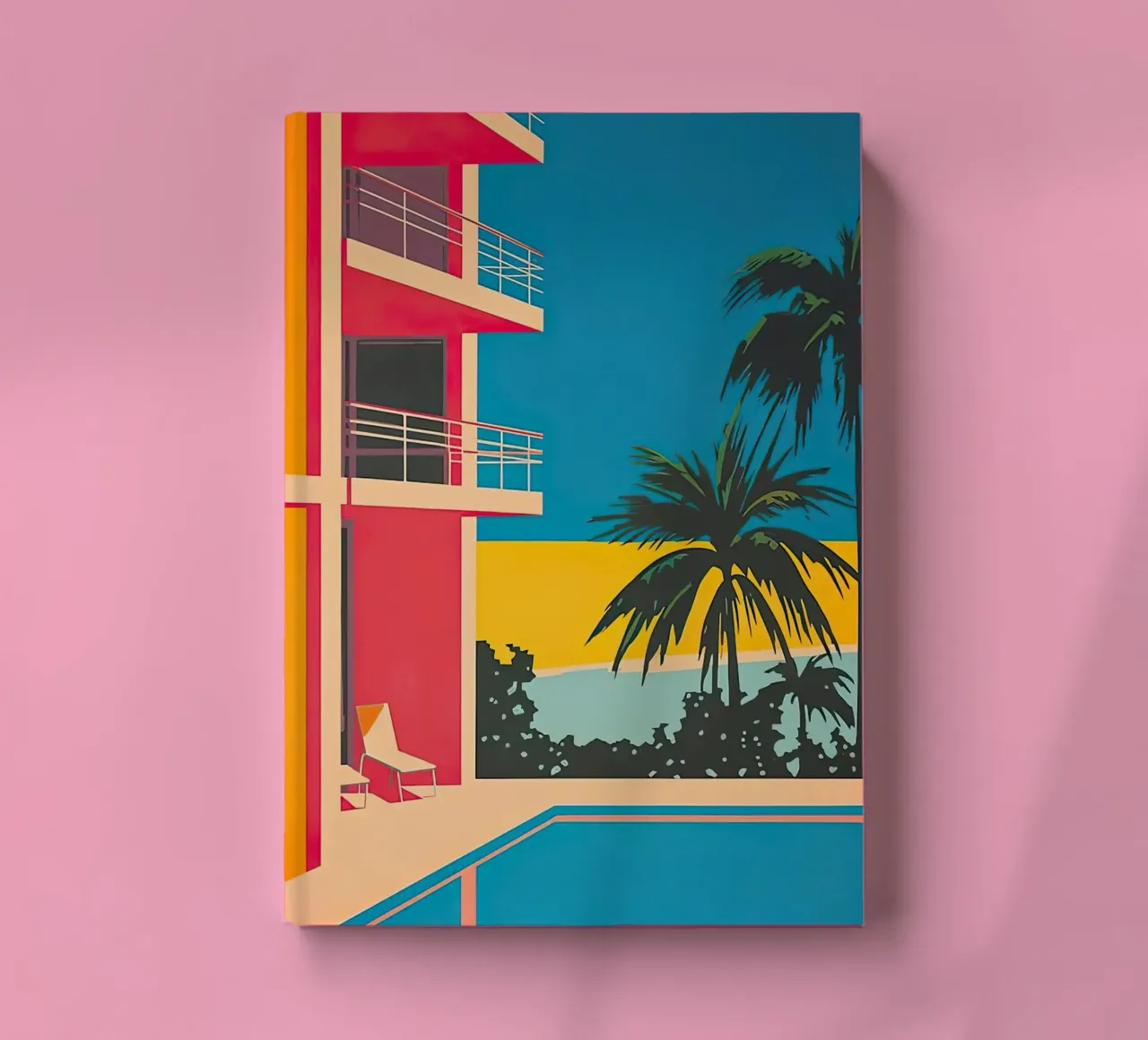 Palm Trees In The Swimming Pool notebook by Leonard Barreiro