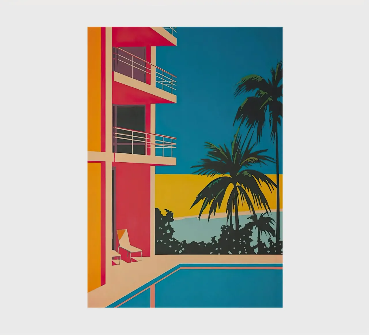 Palm Trees In The Swimming Pool notebook by Leonard Barreiro