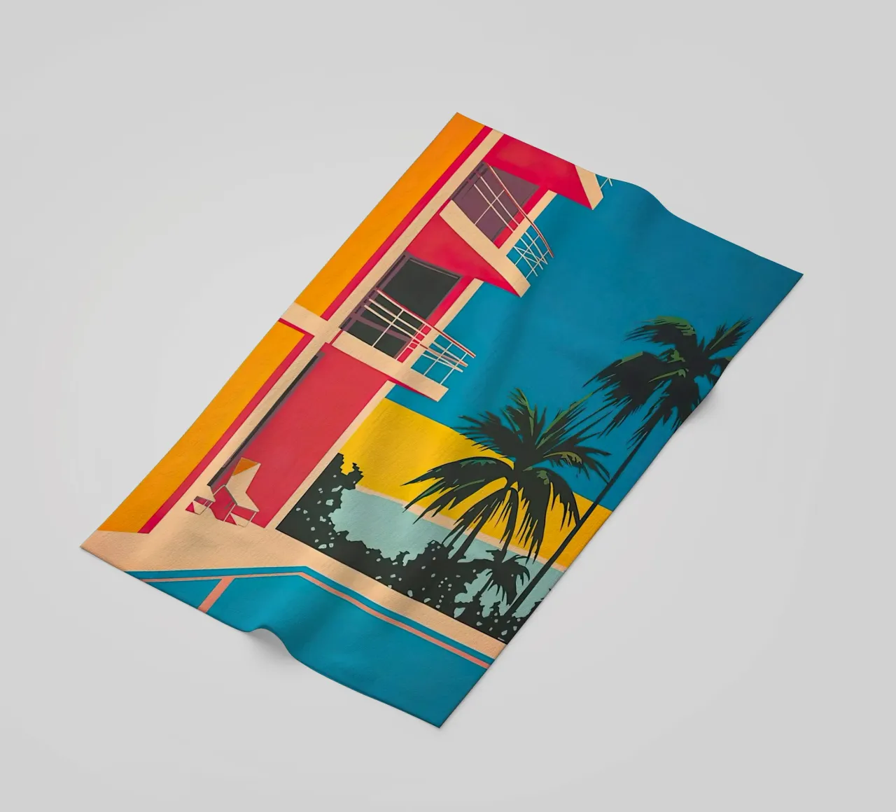 Palm Trees In The Swimming Pool telo mare da Leonard Barreiro