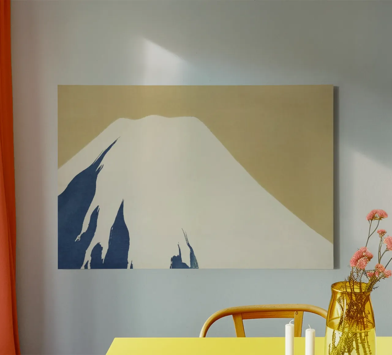 Mount Fuji from Momoyogusa–Flowers of a Hundred Generations canvas with Floater frame by vintageshop
