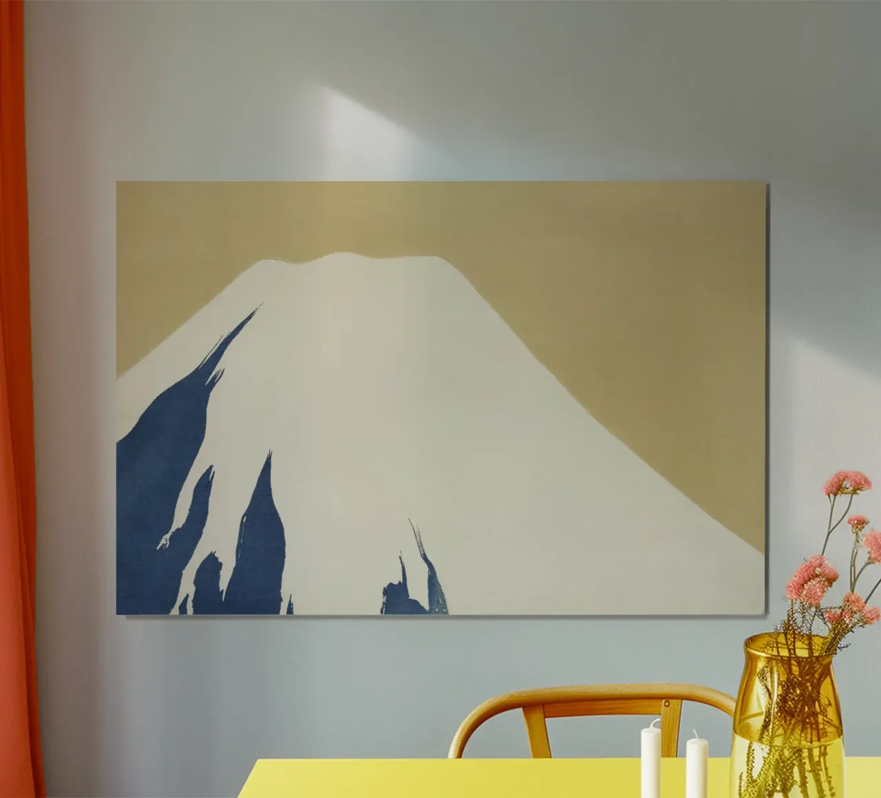 Mount Fuji from Momoyogusa–Flowers of a Hundred Generations poster con telaio in plastica da vintageshop