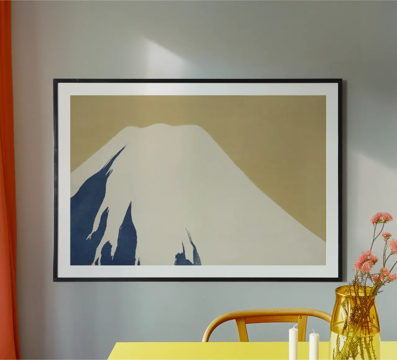 Mount Fuji from Momoyogusa–Flowers of a Hundred Generations poster con telaio in plastica da vintageshop
