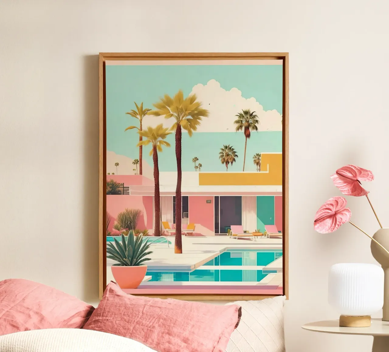 Pink Theme tela con Cornice a cassetta da Leonard Barreiro