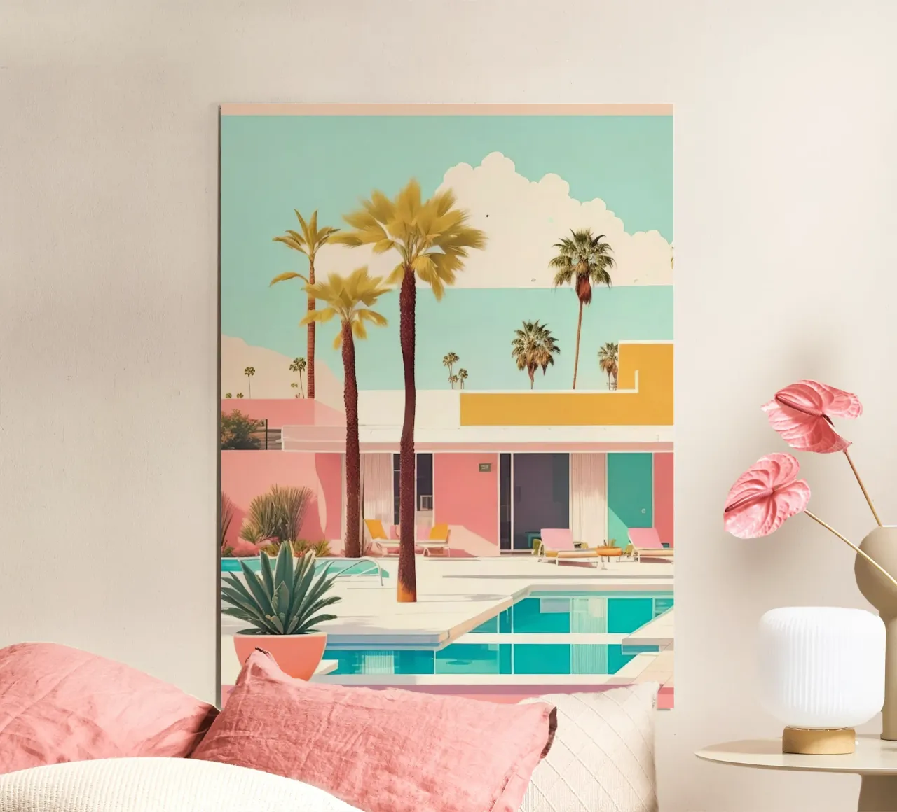 Pink Theme poster con telaio in alluminio da Leonard Barreiro