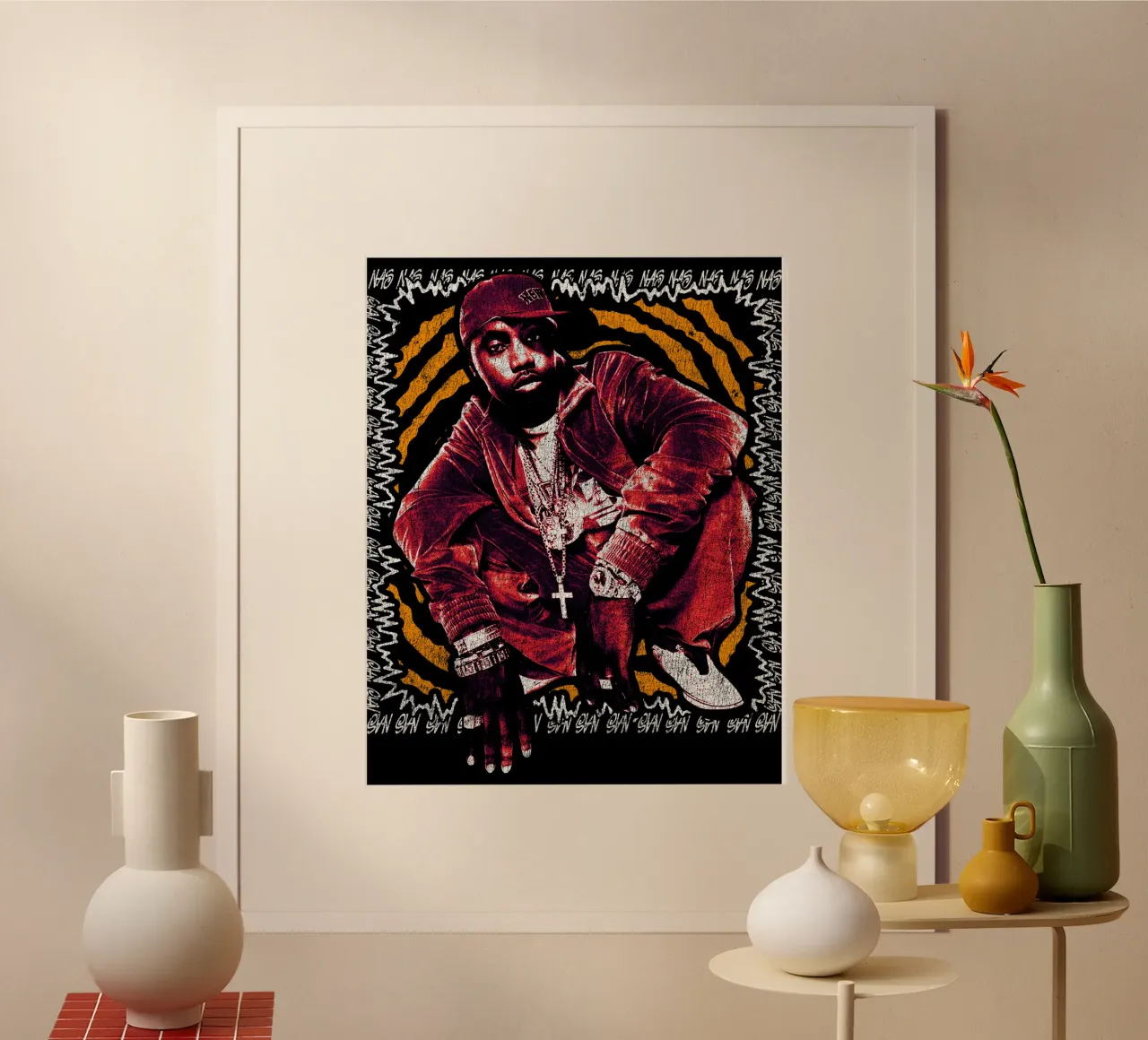 Silhouette Nasty Nas Pop poster da grass.studio_