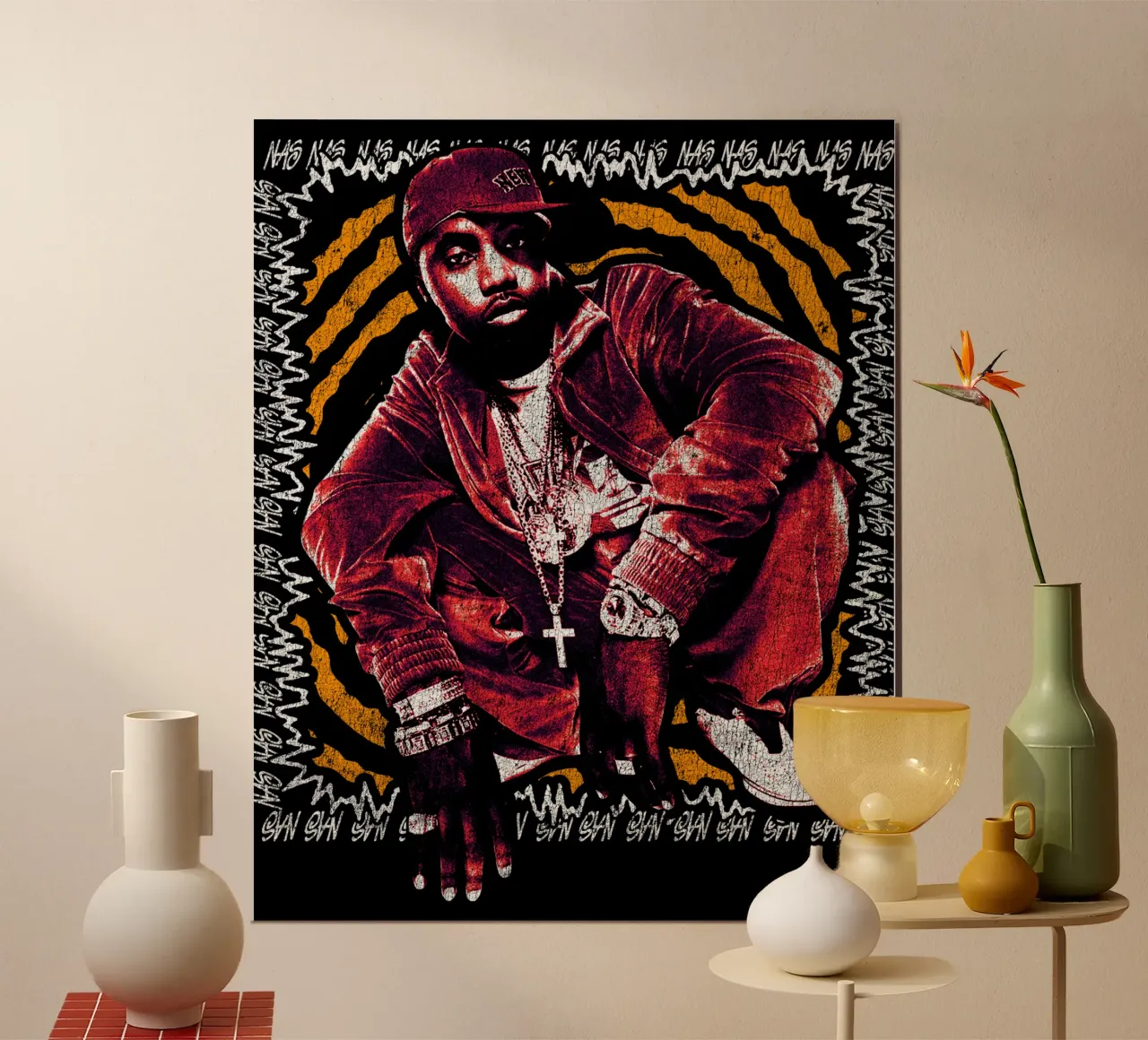 Silhouette Nasty Nas Pop poster da grass.studio_
