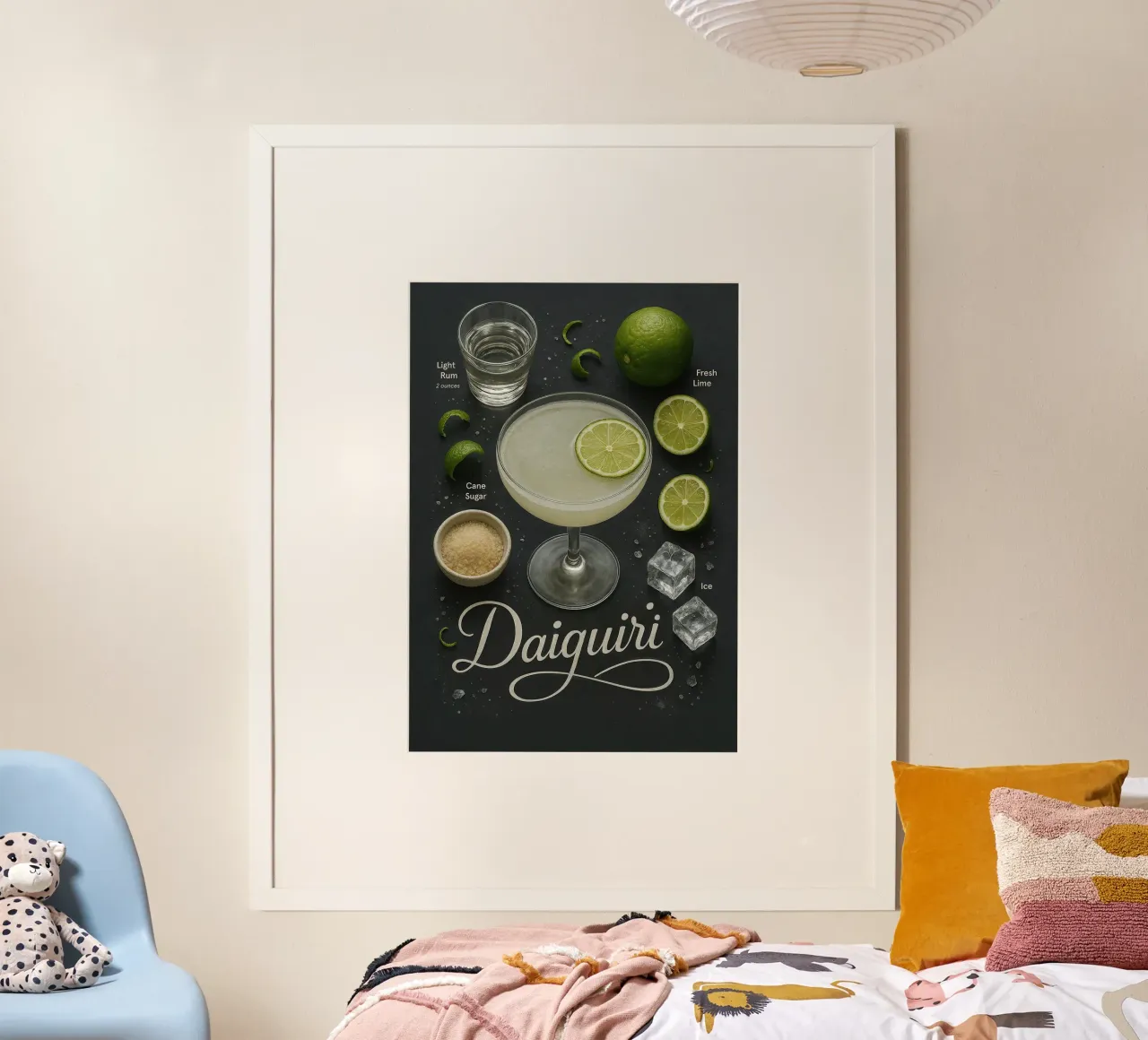 Poster per cocktail Daiquiri - Ricetta con rum e lime poster da mesa