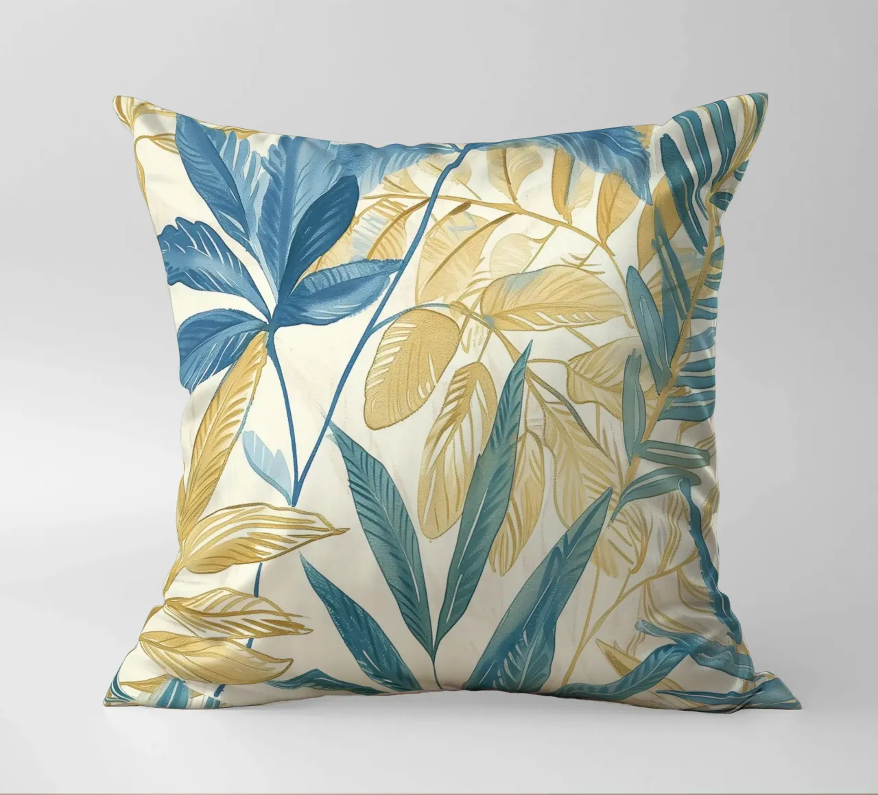 Boho Vintage Botanico Blu Tropicale Piante Spirituale Fiore cuscino da Gentle Echoes Art