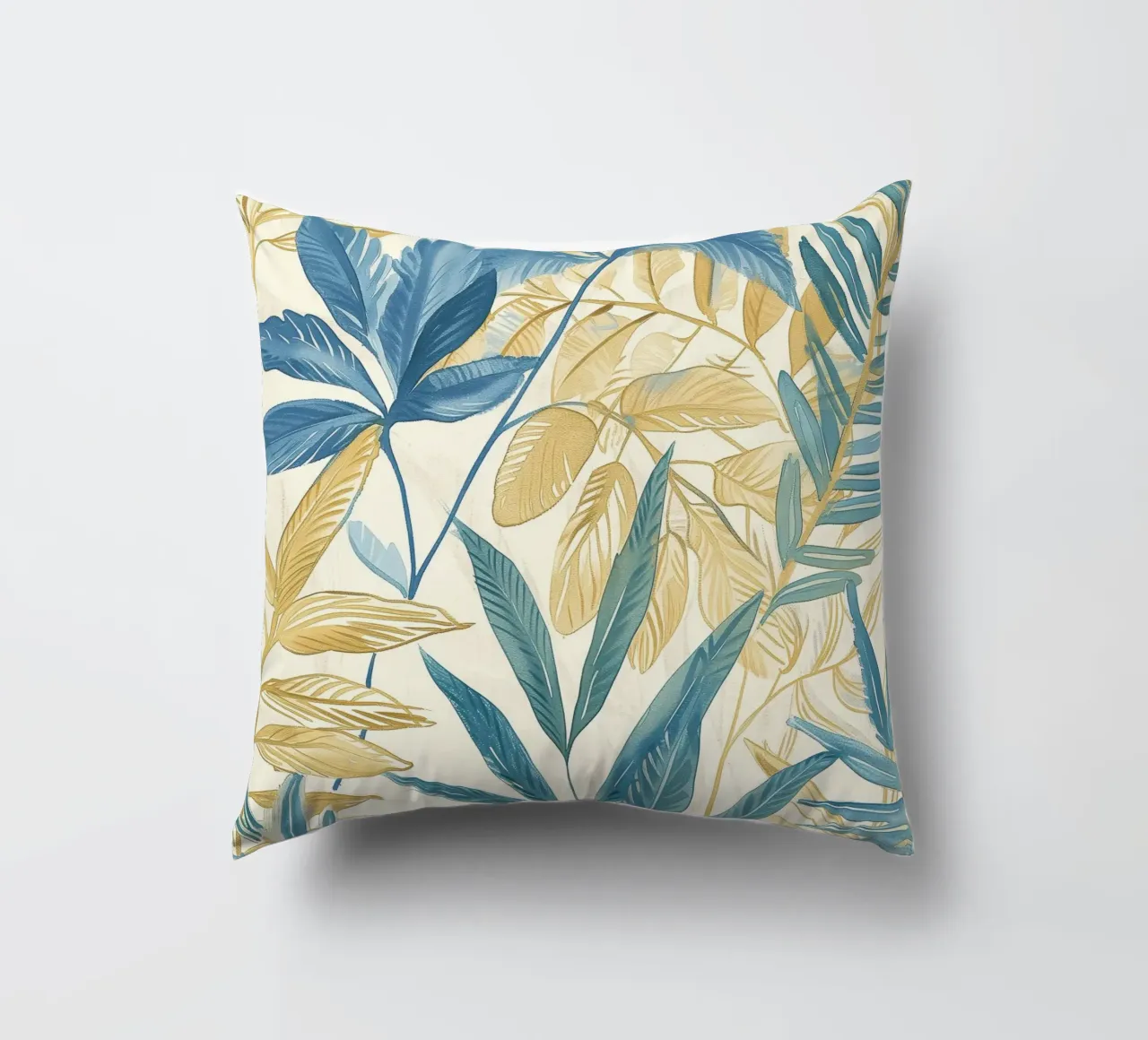 Boho Vintage Botanico Blu Tropicale Piante Spirituale Fiore cuscino da Gentle Echoes Art