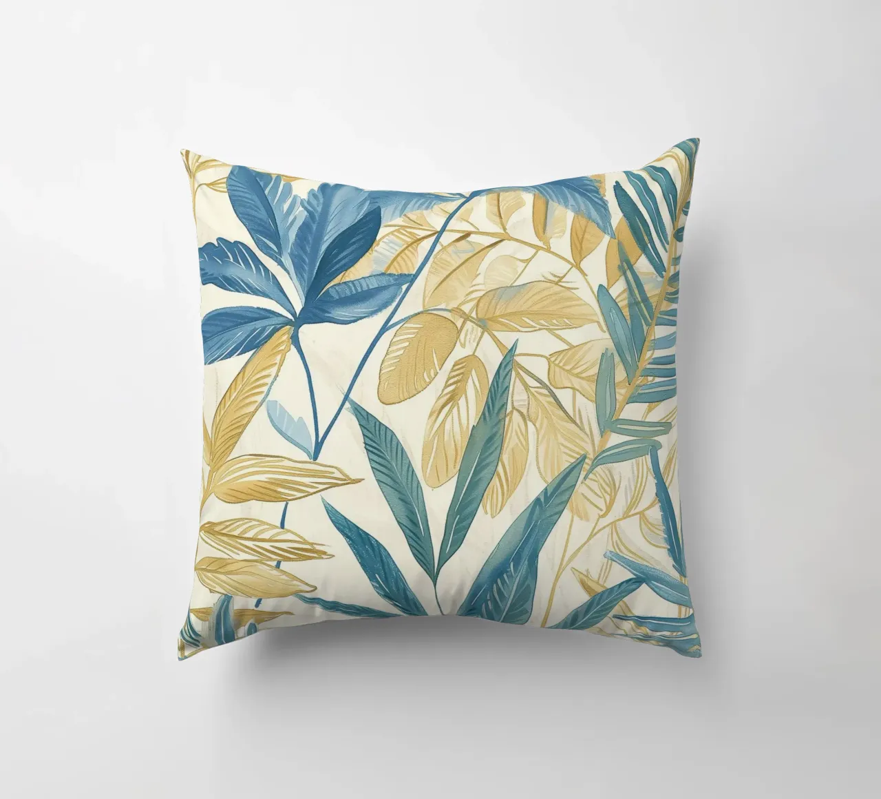 Boho Vintage Botanico Blu Tropicale Piante Spirituale Fiore cuscino da Gentle Echoes Art