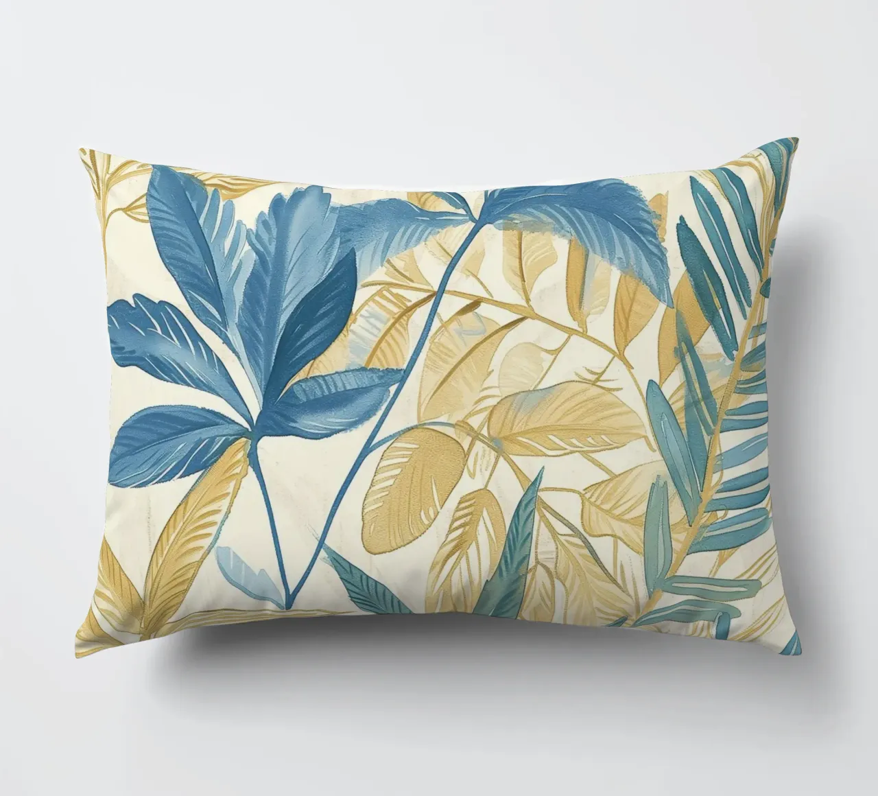 Boho Vintage Botanico Blu Tropicale Piante Spirituale Fiore cuscino da Gentle Echoes Art