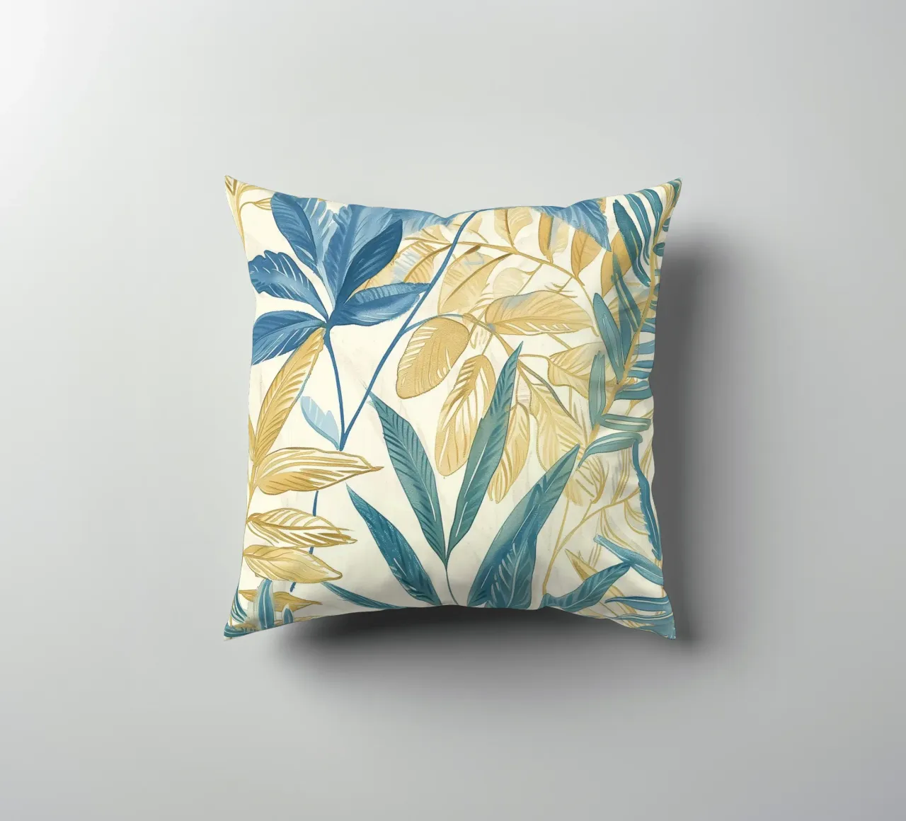 Boho Vintage Botanico Blu Tropicale Piante Spirituale Fiore cuscino da Gentle Echoes Art