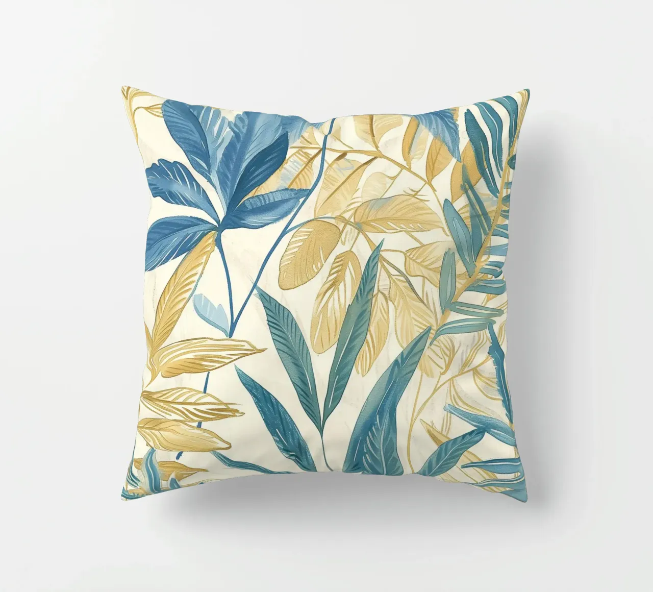 Boho Vintage Botanico Blu Tropicale Piante Spirituale Fiore cuscino da Gentle Echoes Art