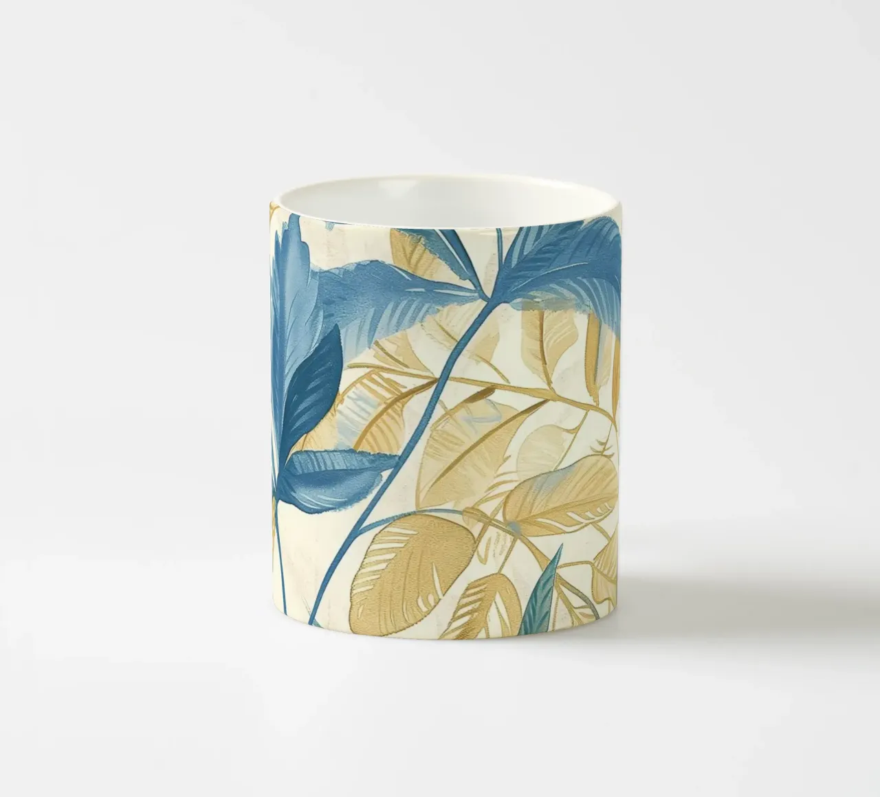 Boho Vintage Botanico Blu Tropicale Piante Spirituale Fiore tazza in ceramica da Gentle Echoes Art