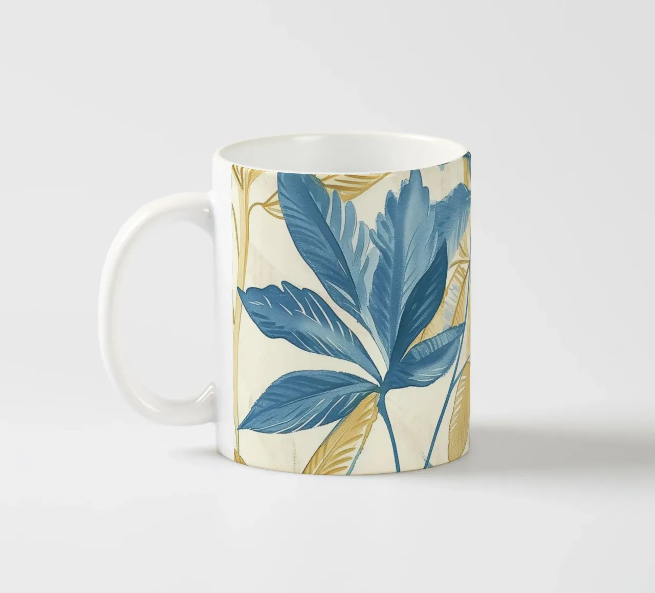Boho Vintage Botanico Blu Tropicale Piante Spirituale Fiore tazza in ceramica da Gentle Echoes Art
