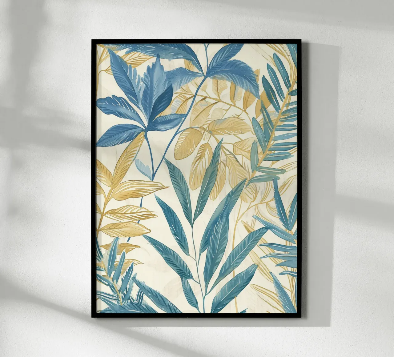 Boho Vintage Botanico Blu Tropicale Piante Spirituale Fiore poster con telaio in legno da Gentle Echoes Art