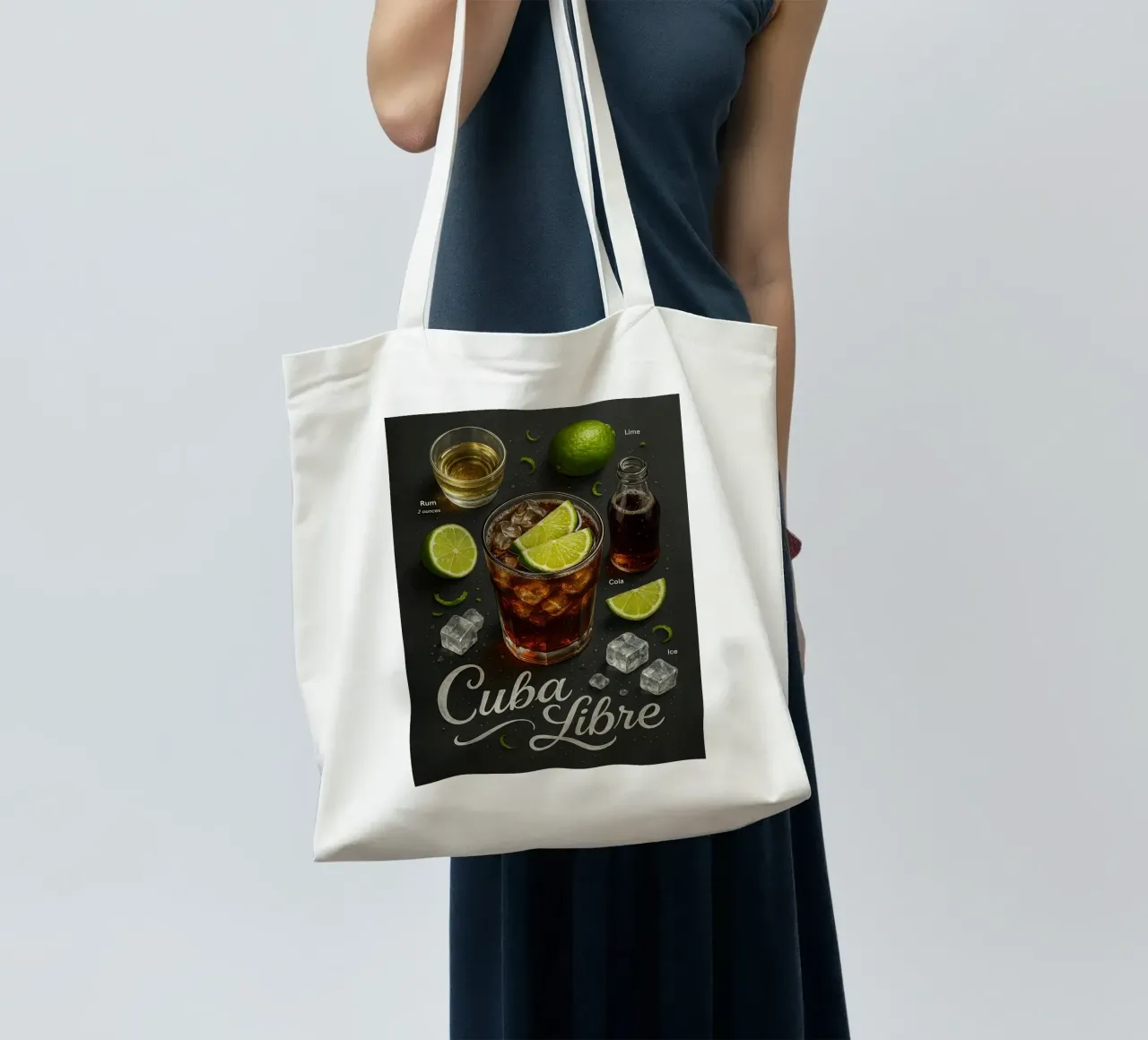 Poster Cuba Libre - Rum, Cola e Lime Classico borsa in juta da mesa