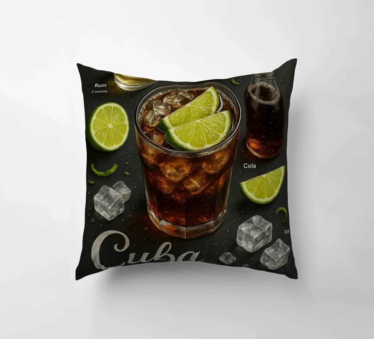 Poster Cuba Libre - Rum, Cola e Lime Classico cuscino da mesa