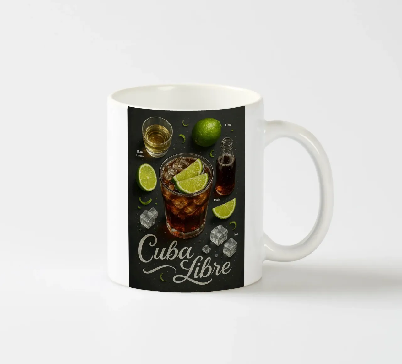 Poster Cuba Libre - Rum, Cola e Lime Classico tazza in ceramica da mesa